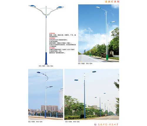 P013 双臂锥形路灯杆